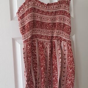 Floral Red and White Women's Dress